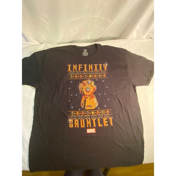 Funko Pop! Tees, Marvel, 2XL, Infinity Gauntlet Holiday theme T-Shirt, Black - Picture 2 of 10